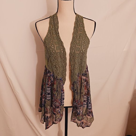 Self Esteem Tops - Self Esteem Boho Style Sheer Vest With Crochet Top | EUC | Medium